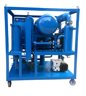 Máy lọc dầu biến áp 3000L / h với vật liệu thép lạnh và công suất 700KG