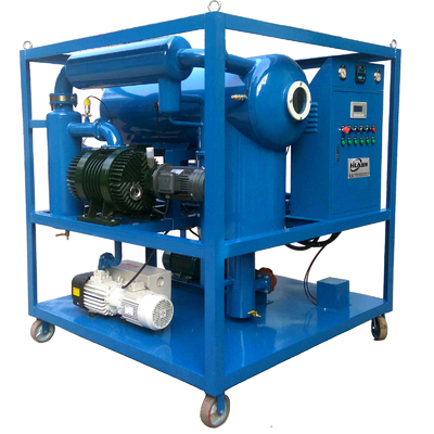 Máy lọc dầu biến áp 3000L / h với vật liệu thép lạnh và công suất 700KG